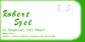 robert szel business card